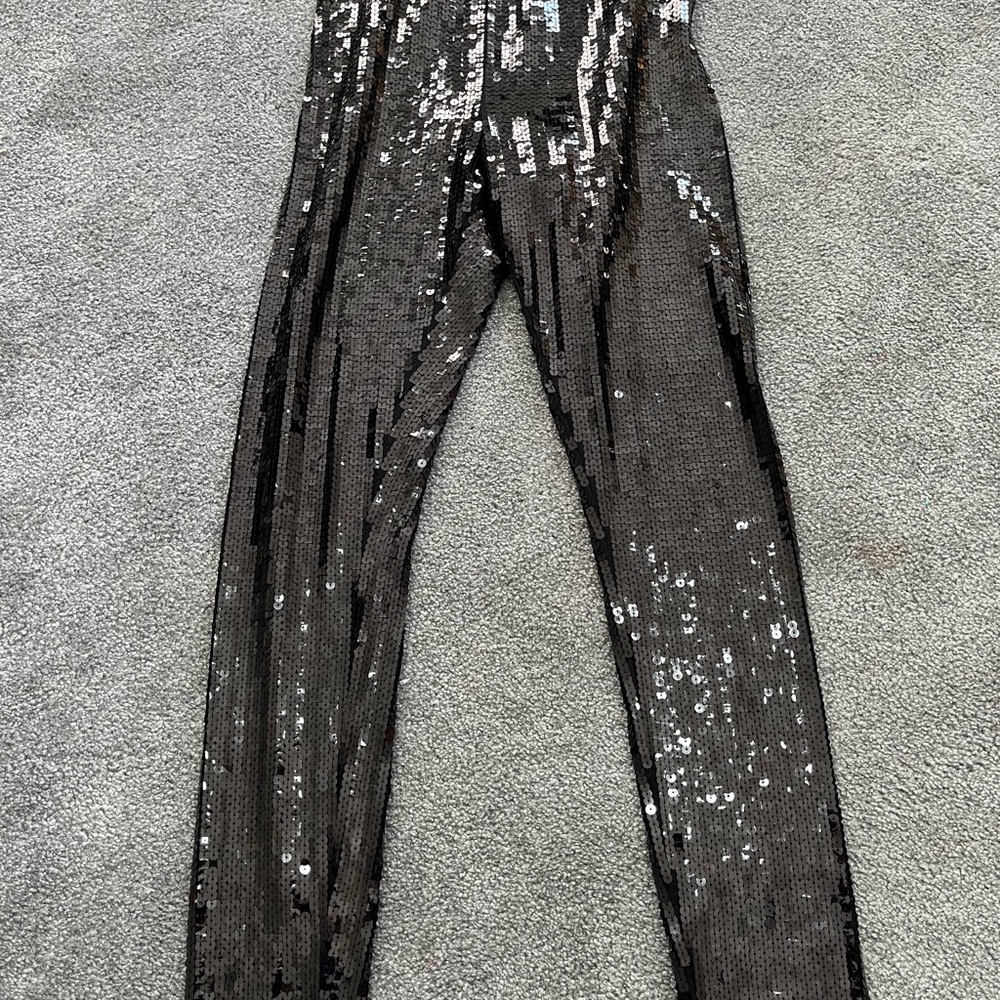 Express Shimmering Black Sequin Leggings